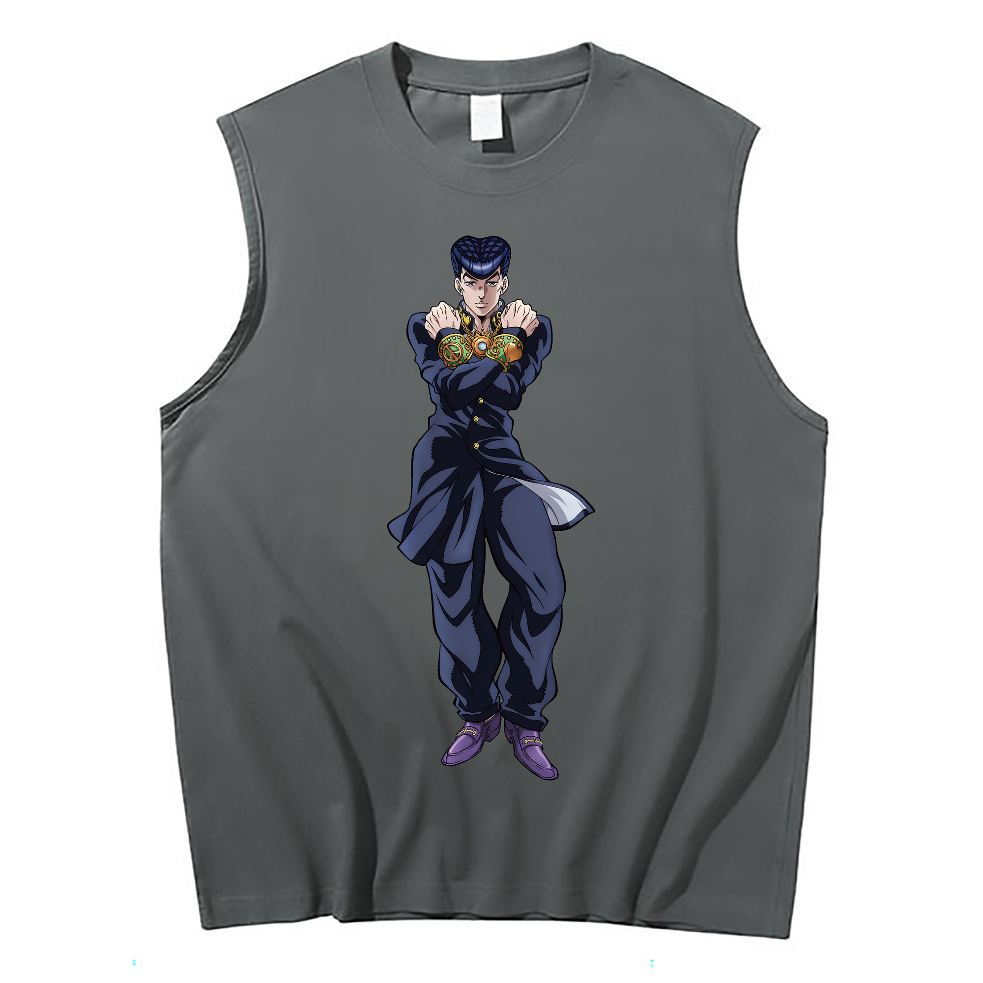 （画像用） ジョジョの奇妙な冒険 ひがしかた じょうすけ JoJo's Bizarre Adventure Higashikata Josuke コットン100％タンクトップ（フロントプリント）